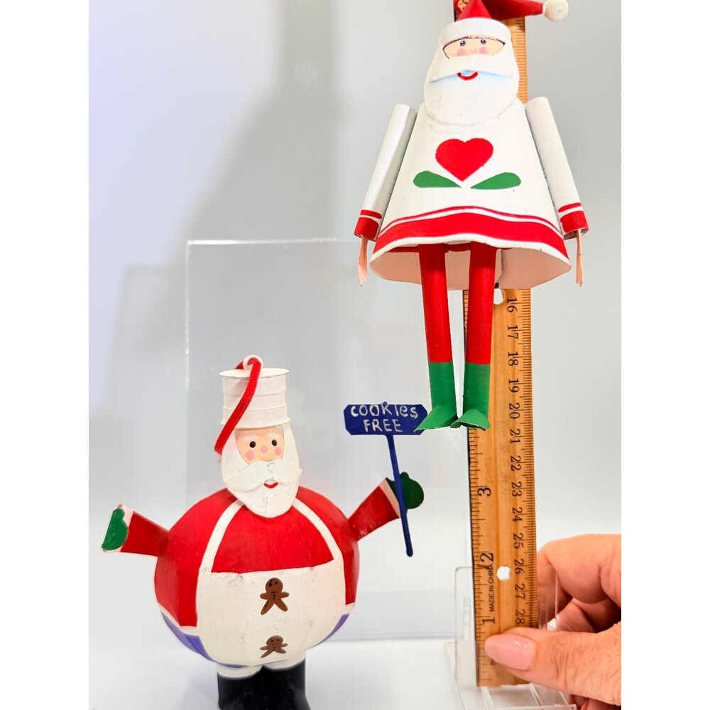 Dansk Santa Claus Christmas Ornament Lot Chef Cookies Free & Classic Heart Wood